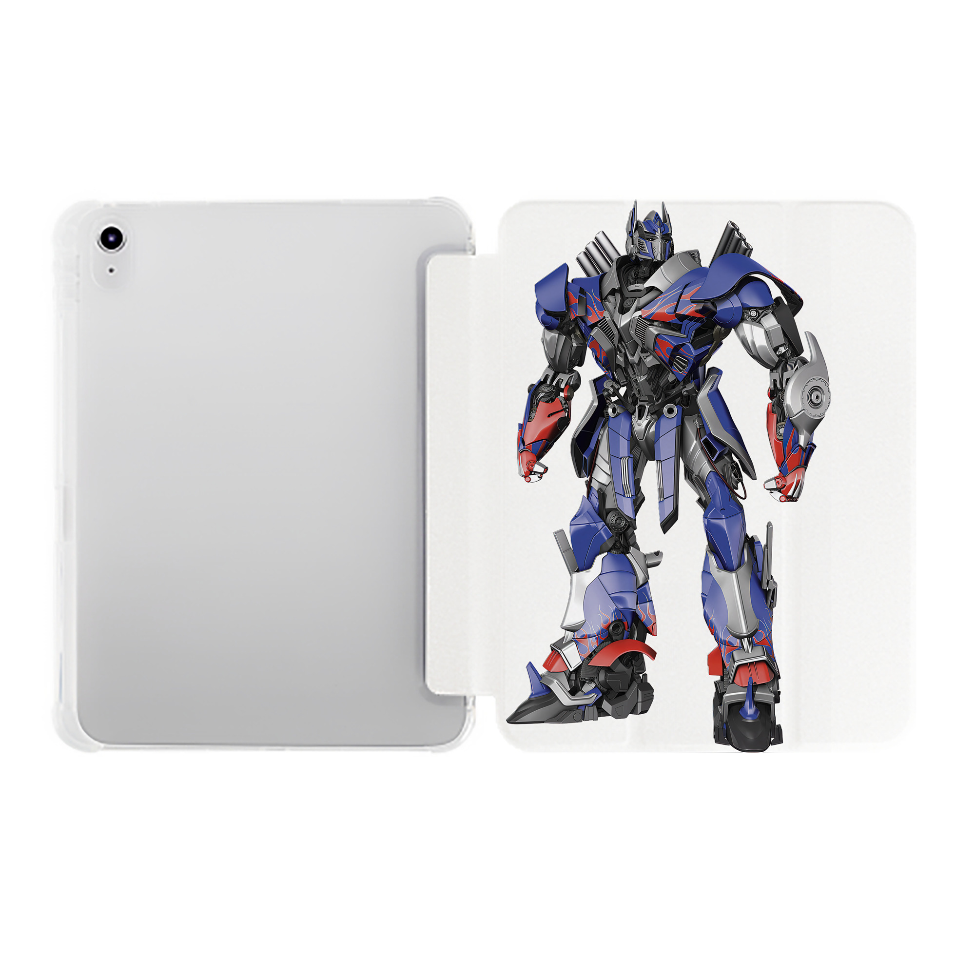 （画像用） Transformers トランスフォーマー IPad ケース ペン収納付き 三つ折りスタンド PUレザー×シリコン 対応機種9.5/10.5/10.9インチ